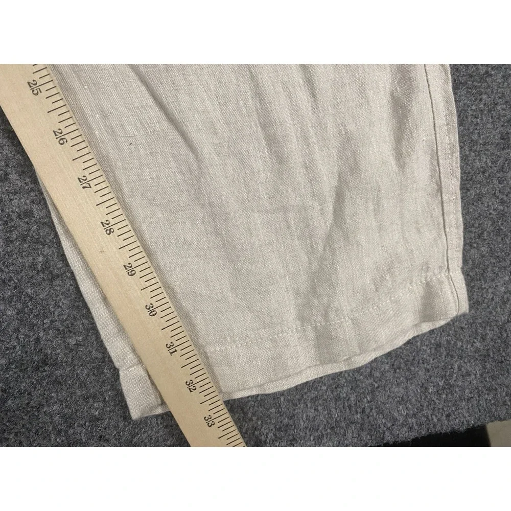 Club Room Luxury 100% Linen Pants Mens Large Natural Khaki Drawstring